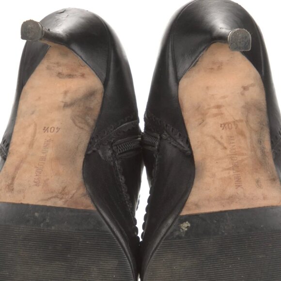 Manolo Blahnik Black Leather Ankle Boots - Super Witch Core - Picture 7 of 7